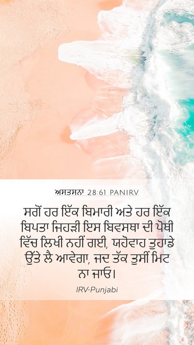 ਅਸਤਸਨਾ 28:61 PANIRV Mobile Phone Wallpaper - ਸਗੋਂ ਹਰ ਇੱਕ ਬਿਮਾਰੀ - Mobile Bible Verse Wallpaper