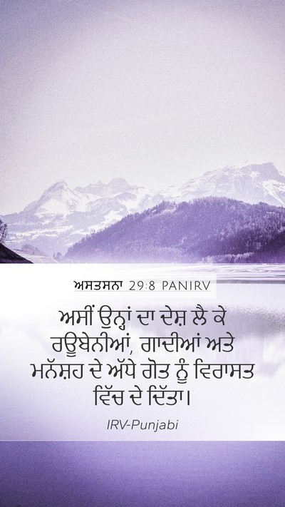 ਅਸਤਸਨਾ 29:8 PANIRV Bible Verse Image