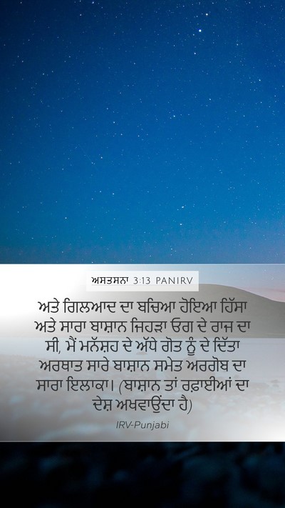 ਅਸਤਸਨਾ 3:13 PANIRV Bible Verse Image