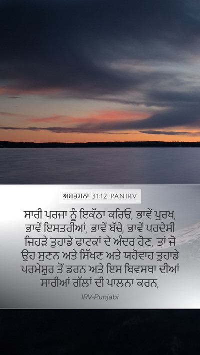 ਅਸਤਸਨਾ 31:12 PANIRV Bible Verse Image