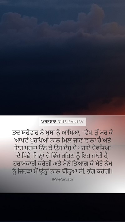 ਅਸਤਸਨਾ 31:16 PANIRV Bible Verse Image