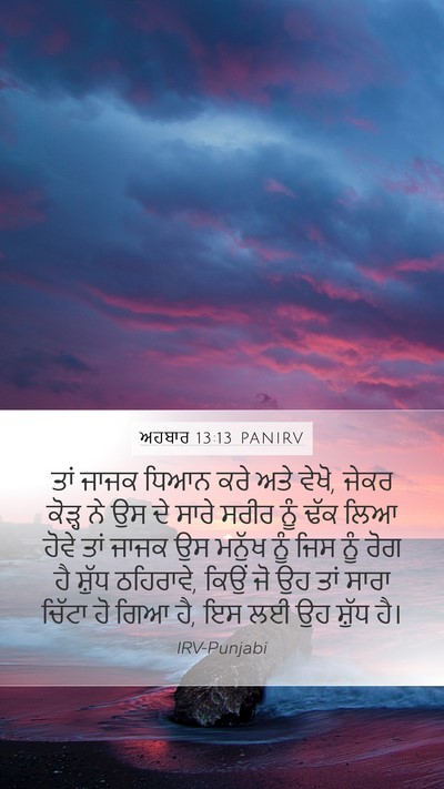 ਅਹਬਾਰ 13:13 PANIRV Mobile Phone Wallpaper - ਤਾਂ ਜਾਜਕ ਧਿਆਨ ਕਰੇ - Mobile Bible Verse Wallpaper