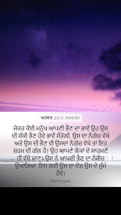 ਅਹਬਾਰ 20:17 PANIRV Bible Verse Image