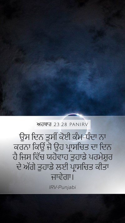 ਅਹਬਾਰ 23:28 PANIRV Bible Verse Image