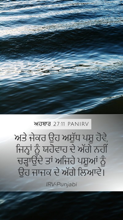 ਅਹਬਾਰ 27:11 PANIRV Mobile Phone Wallpaper - ਅਤੇ ਜੇਕਰ ਉਹ ਅਸ਼ੁੱਧ - Mobile Bible Verse Wallpaper