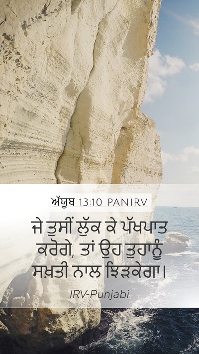 ਅੱਯੂਬ 13:10 PANIRV Mobile Phone Wallpaper - ਜੇ ਤੁਸੀਂ ਲੁੱਕ ਕੇ - Mobile Bible Verse Wallpaper