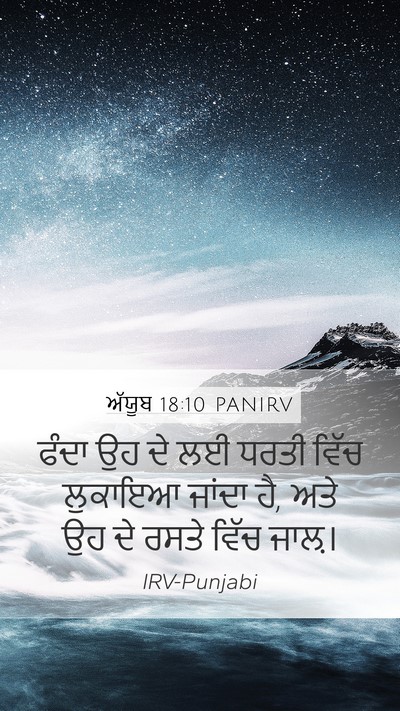 ਅੱਯੂਬ 18:10 PANIRV Mobile Phone Wallpaper - ਫੰਦਾ ਉਹ ਦੇ ਲਈ ਧਰਤੀ - Mobile Bible Verse Wallpaper