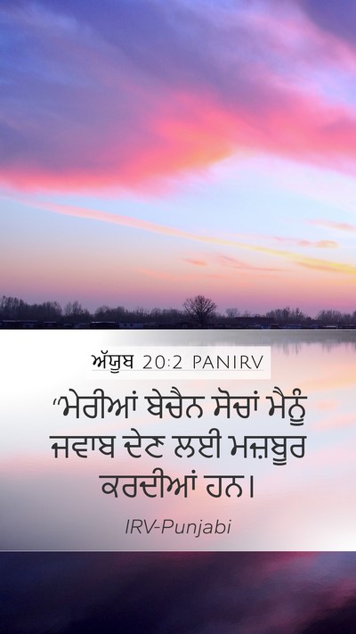 ਅੱਯੂਬ 20:2 PANIRV Mobile Phone Wallpaper - “ਮੇਰੀਆਂ ਬੇਚੈਨ - Mobile Bible Verse Wallpaper