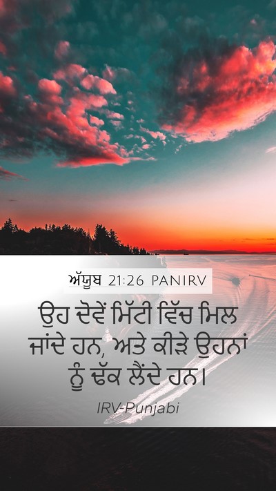 ਅੱਯੂਬ 21:26 PANIRV Mobile Phone Wallpaper - ਉਹ ਦੋਵੇਂ ਮਿੱਟੀ - Mobile Bible Verse Wallpaper
