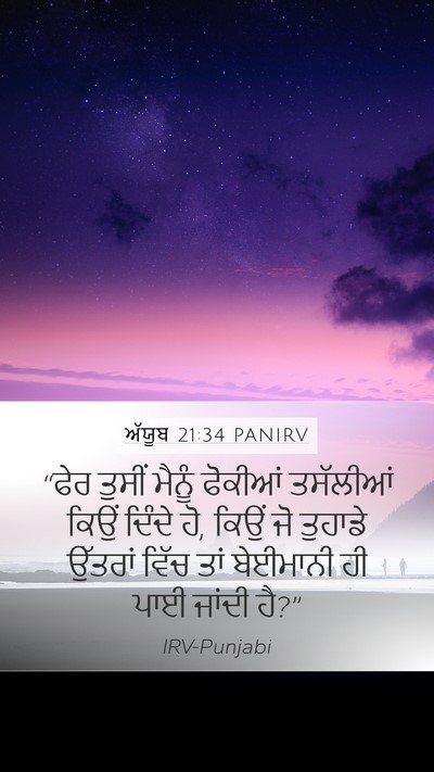 ਅੱਯੂਬ 21:34 PANIRV Bible Verse Image