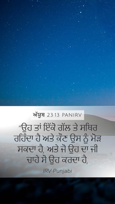 ਅੱਯੂਬ 23:13 PANIRV Bible Verse Image