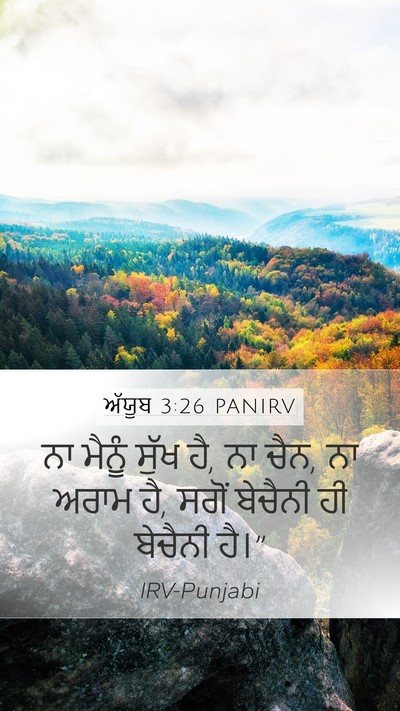 ਅੱਯੂਬ 3:26 PANIRV Mobile Phone Wallpaper - ਨਾ ਮੈਨੂੰ ਸੁੱਖ ਹੈ, - Mobile Bible Verse Wallpaper