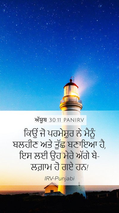 ਅੱਯੂਬ 30:11 PANIRV Mobile Phone Wallpaper - ਕਿਉਂ ਜੋ ਪਰਮੇਸ਼ੁਰ - Mobile Bible Verse Wallpaper
