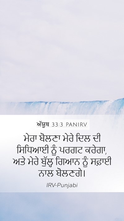 ਅੱਯੂਬ 33:3 PANIRV Bible Verse Image