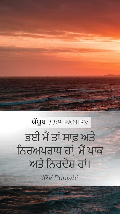 ਅੱਯੂਬ 33:9 PANIRV Mobile Phone Wallpaper - ਭਈ ਮੈਂ ਤਾਂ ਸਾਫ਼ ਅਤੇ - Mobile Bible Verse Wallpaper
