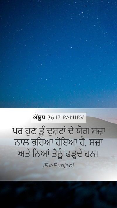 ਅੱਯੂਬ 36:17 PANIRV Mobile Phone Wallpaper - ਪਰ ਹੁਣ ਤੂੰ ਦੁਸ਼ਟਾਂ - Mobile Bible Verse Wallpaper