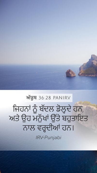 ਅੱਯੂਬ 36:28 PANIRV Mobile Phone Wallpaper - ਜਿਹਨਾਂ ਨੂੰ ਬੱਦਲ - Mobile Bible Verse Wallpaper