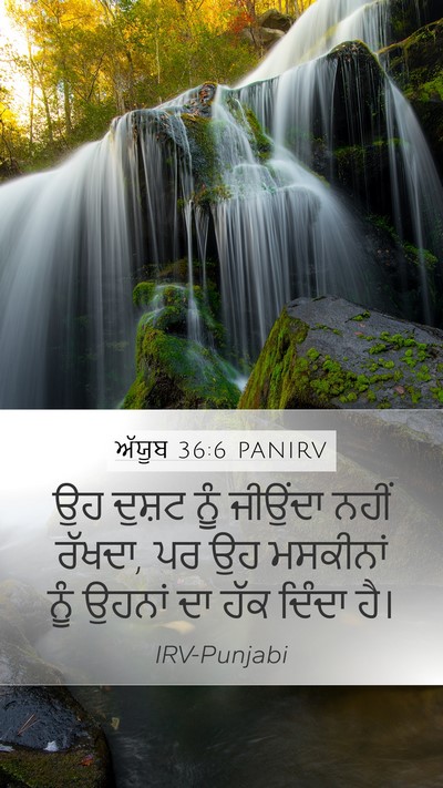 ਅੱਯੂਬ 36:6 PANIRV Mobile Phone Wallpaper - ਉਹ ਦੁਸ਼ਟ ਨੂੰ - Mobile Bible Verse Wallpaper