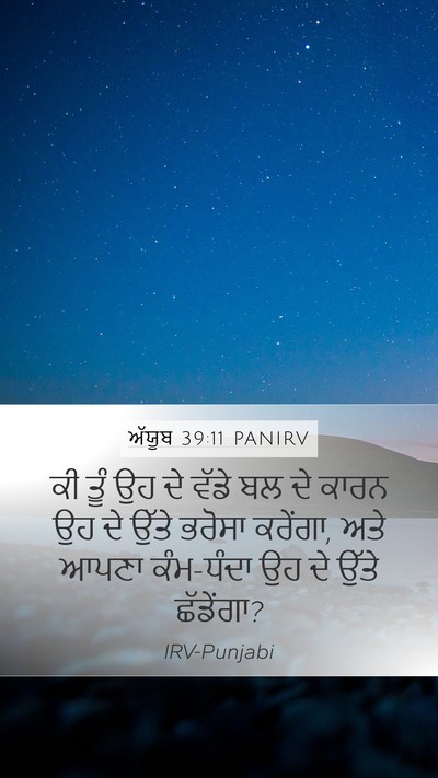 ਅੱਯੂਬ 39:11 PANIRV Mobile Phone Wallpaper - ਕੀ ਤੂੰ ਉਹ ਦੇ ਵੱਡੇ - Mobile Bible Verse Wallpaper