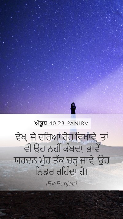 ਅੱਯੂਬ 40:23 PANIRV Mobile Phone Wallpaper - ਵੇਖ, ਜੇ ਦਰਿਆ ਰੋਹ - Mobile Bible Verse Wallpaper