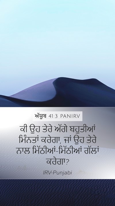 ਅੱਯੂਬ 41:3 PANIRV Mobile Phone Wallpaper - ਕੀ ਉਹ ਤੇਰੇ ਅੱਗੇ - Mobile Bible Verse Wallpaper