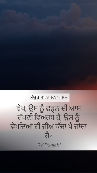 ਅੱਯੂਬ 41:9 PANIRV Mobile Phone Wallpaper - ਵੇਖ, ਉਸ ਨੂੰ ਫੜ੍ਹਨ - Mobile Bible Verse Wallpaper