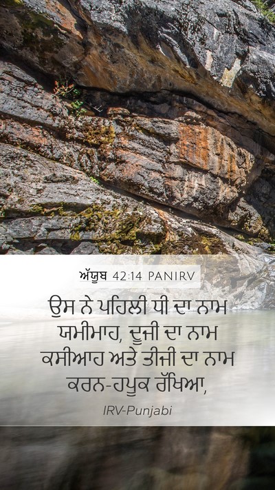 ਅੱਯੂਬ 42:14 PANIRV Mobile Phone Wallpaper - ਉਸ ਨੇ ਪਹਿਲੀ ਧੀ ਦਾ - Mobile Bible Verse Wallpaper