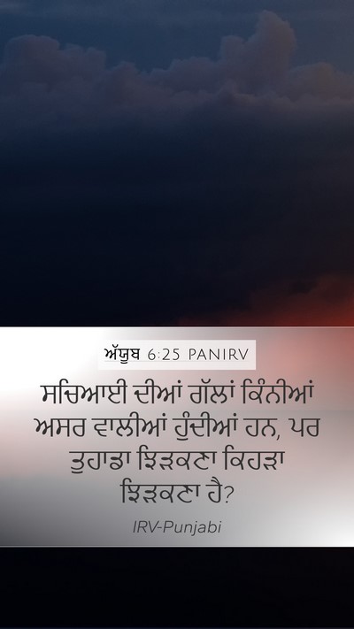 ਅੱਯੂਬ 6:25 PANIRV Mobile Phone Wallpaper - ਸਚਿਆਈ ਦੀਆਂ ਗੱਲਾਂ - Mobile Bible Verse Wallpaper