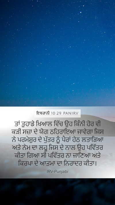 ਇਬਰਾਨੀ 10:29 PANIRV Bible Verse Image