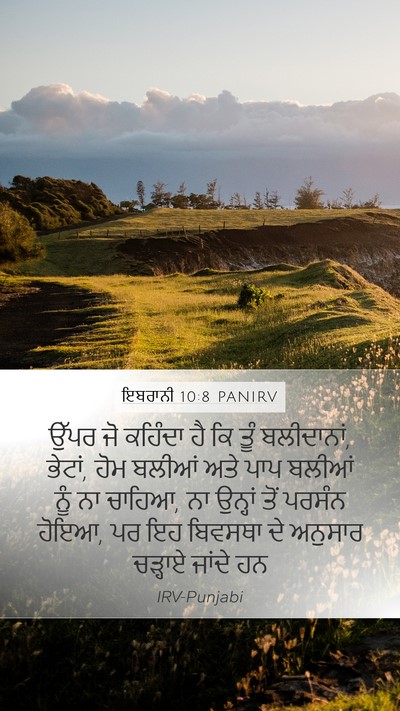 ਇਬਰਾਨੀ 10:8 PANIRV Bible Verse Image