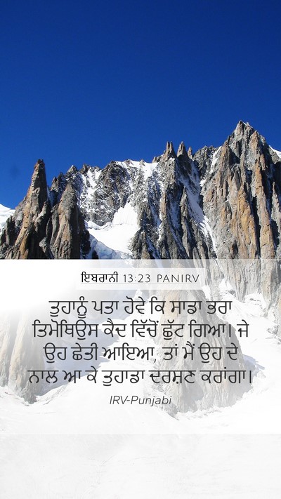 ਇਬਰਾਨੀ 13:23 PANIRV Bible Verse Image