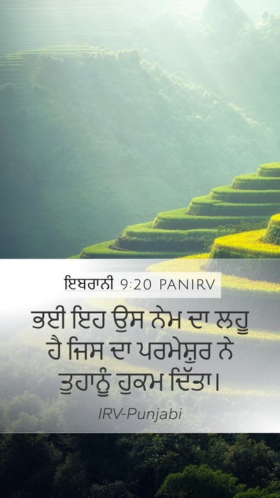 ਇਬਰਾਨੀ 9:20 PANIRV Mobile Phone Wallpaper - ਭਈ ਇਹ ਉਸ ਨੇਮ ਦਾ ਲਹੂ - Mobile Bible Verse Wallpaper