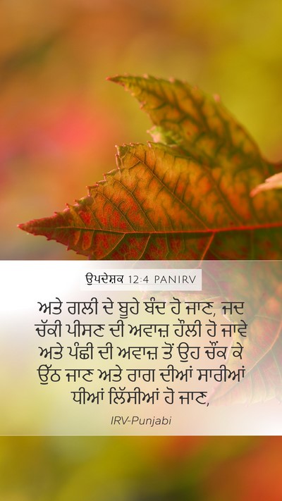 ਉਪਦੇਸ਼ਕ 12:4 PANIRV Mobile Phone Wallpaper - ਅਤੇ ਗਲੀ ਦੇ ਬੂਹੇ ਬੰਦ - Mobile Bible Verse Wallpaper