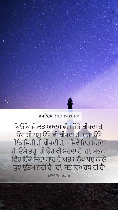 ਉਪਦੇਸ਼ਕ 3:19 PANIRV Bible Verse Image