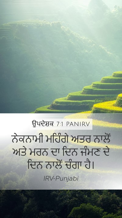 ਉਪਦੇਸ਼ਕ 7:1 PANIRV Mobile Phone Wallpaper - ਨੇਕਨਾਮੀ ਮਹਿੰਗੇ - Mobile Bible Verse Wallpaper