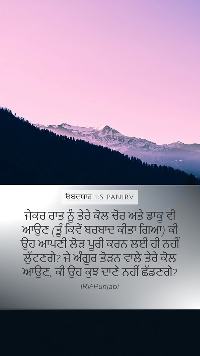 ਓਬਦਯਾਹ 1:5 PANIRV Bible Verse Image
