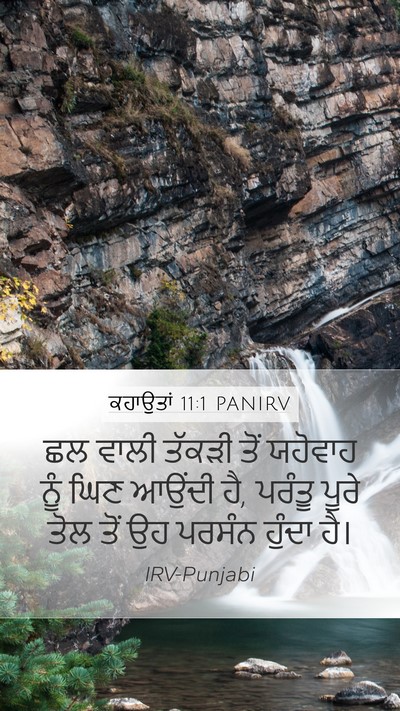 ਕਹਾਉਤਾਂ 11:1 PANIRV Mobile Phone Wallpaper - ਛਲ ਵਾਲੀ ਤੱਕੜੀ ਤੋਂ - Mobile Bible Verse Wallpaper