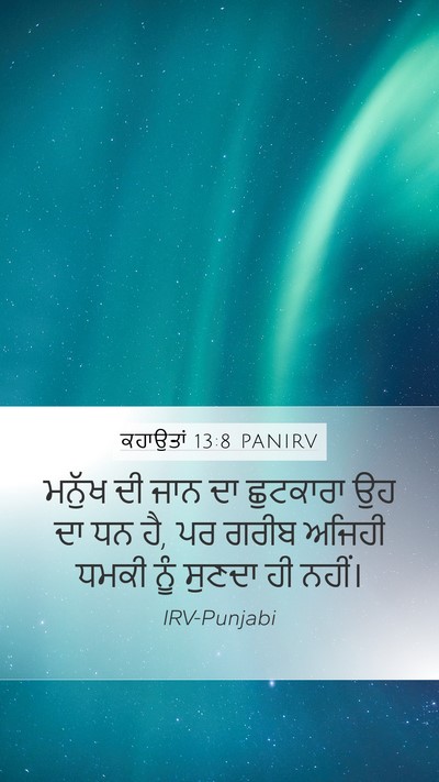 ਕਹਾਉਤਾਂ 13:8 PANIRV Bible Verse Image