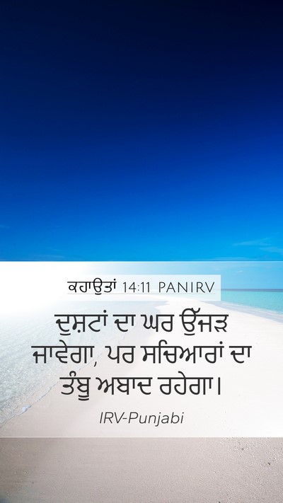 ਕਹਾਉਤਾਂ 14:11 PANIRV Mobile Phone Wallpaper - ਦੁਸ਼ਟਾਂ ਦਾ ਘਰ ਉੱਜੜ - Mobile Bible Verse Wallpaper