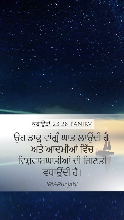 ਕਹਾਉਤਾਂ 23:28 PANIRV Mobile Phone Wallpaper - ਉਹ ਡਾਕੂ ਵਾਂਗੂੰ ਘਾਤ - Mobile Bible Verse Wallpaper