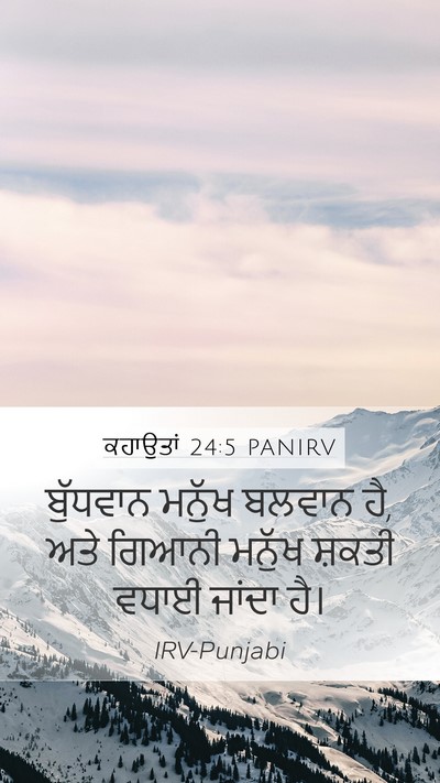 ਕਹਾਉਤਾਂ 24:5 PANIRV Mobile Phone Wallpaper - ਬੁੱਧਵਾਨ ਮਨੁੱਖ - Mobile Bible Verse Wallpaper