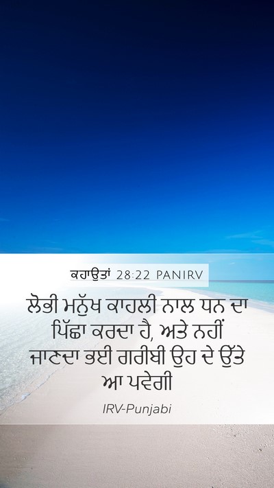ਕਹਾਉਤਾਂ 28:22 PANIRV Bible Verse Image