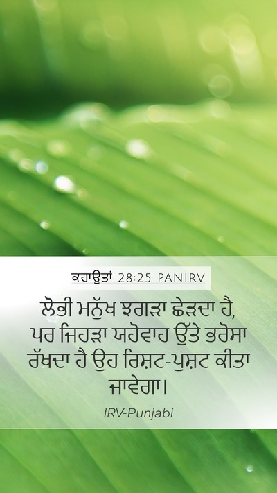 ਕਹਾਉਤਾਂ 28:25 PANIRV Bible Verse Image