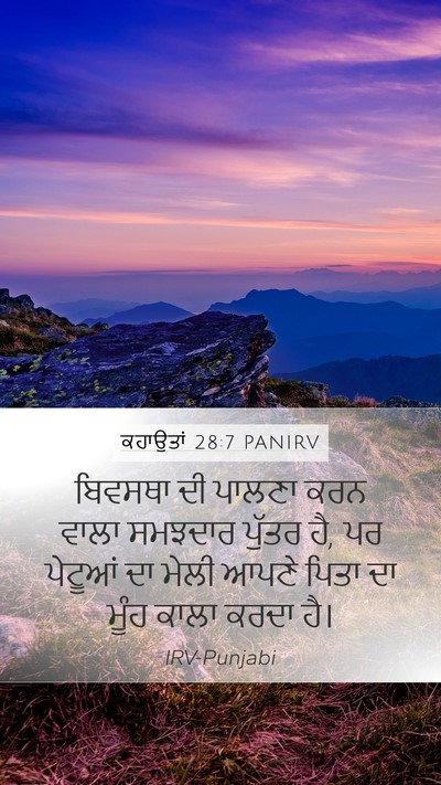 ਕਹਾਉਤਾਂ 28:7 PANIRV Bible Verse Image
