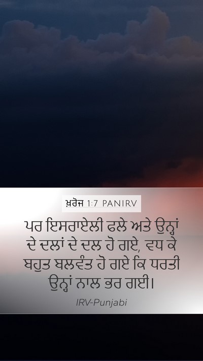 ਖ਼ਰੋਜ 1:7 PANIRV Mobile Phone Wallpaper - ਪਰ ਇਸਰਾਏਲੀ ਫਲੇ ਅਤੇ - Mobile Bible Verse Wallpaper