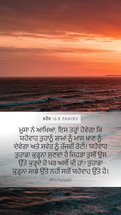ਖ਼ਰੋਜ 16:8 PANIRV Bible Verse Image