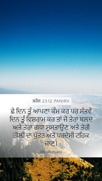 ਖ਼ਰੋਜ 23:12 PANIRV Bible Verse Image