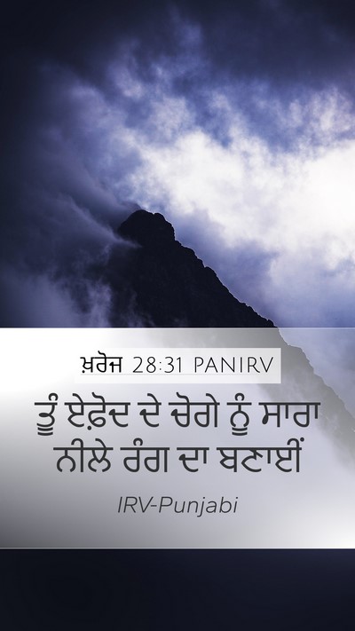 ਖ਼ਰੋਜ 28:31 PANIRV Mobile Phone Wallpaper - ਤੂੰ ਏਫ਼ੋਦ ਦੇ ਚੋਗੇ - Mobile Bible Verse Wallpaper