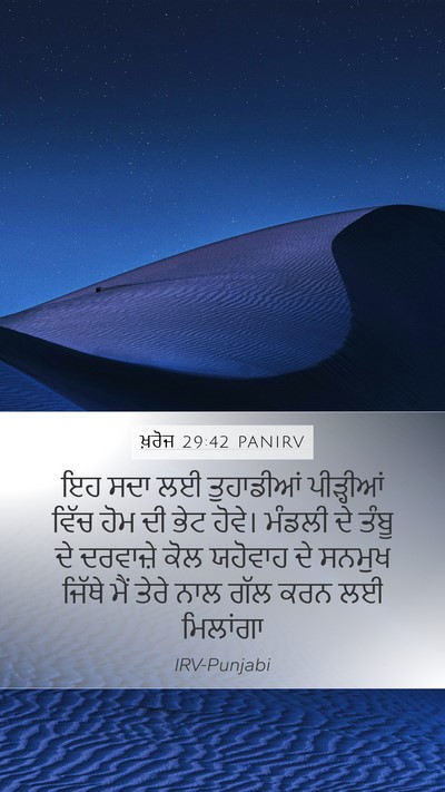ਖ਼ਰੋਜ 29:42 PANIRV Bible Verse Image