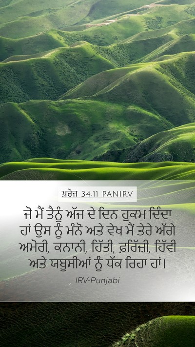 ਖ਼ਰੋਜ 34:11 PANIRV Bible Verse Image